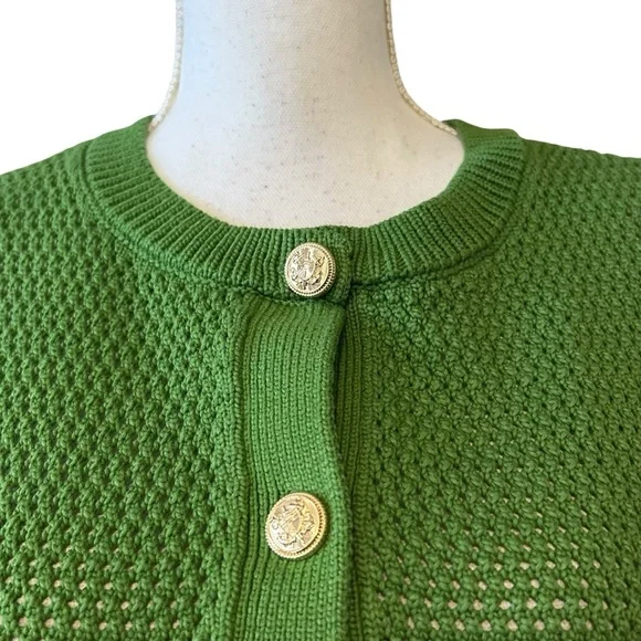 Talbots Mesh Stitch Sweater Shell Women’s SZ Medium in Olive Grove Green - Picture 3 of 7
